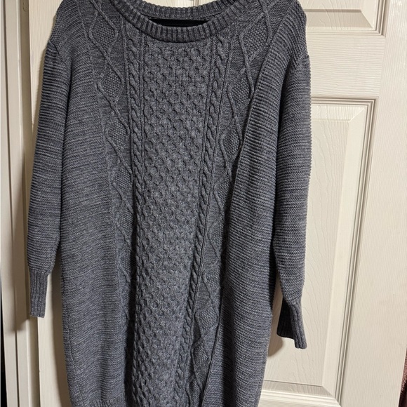 PACT Organic cotton grey sweater dress sustainable size large - Picture 2 of 5